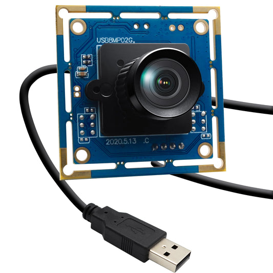 ALPCAM USB Camera Module 8MP No Distortion 75 Degree Lens Full HD 2448P Webcam,UVC Compliant Webcam for Windows/Linux/Mac,Embedded Camera for Industrial,Robot,3D Printer