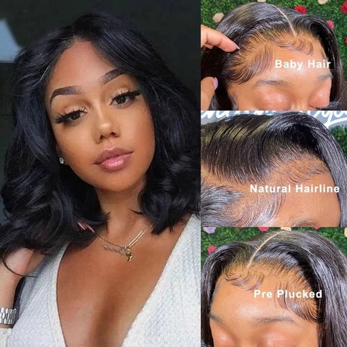 ten chopsticks Wigs HD Transparent Short Wig 13x4 Lace Front Human Hair Wigs For Black Women Loose Deep Wave Short Bob Wig Brazilian Bob Human Hair Wig 150 Density 8inch