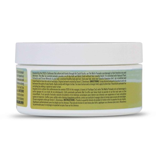 Don Juan Tiki Matte Pomade | Water Based | High Hold | Matte Finish | Natural Plant Extracts and Ocean Minerals | Mai Tai Tropical Scent, 4oz Pack of 3
