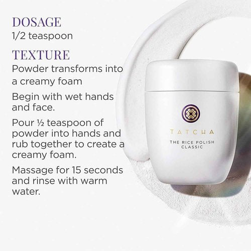 Tatcha The Rice Polish Classic | Daily Non-Abrasive Exfoliator for Combo to Dry Skin | 60 gr / 2.1 oz