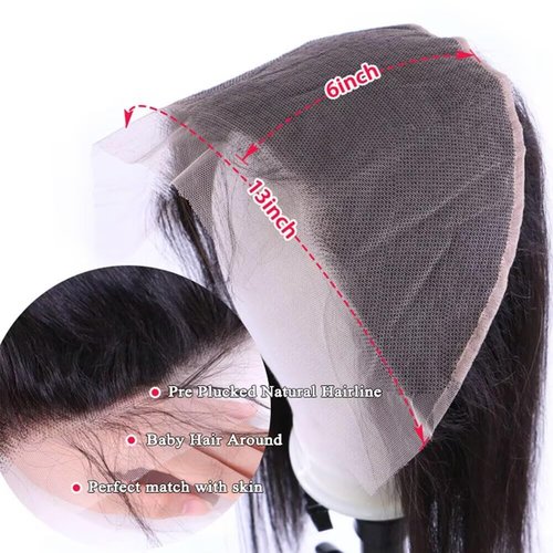 MSGEM 13x6 Lace Frontal Body Wave HD Transparent Frontal Ear to Ear 13x6 Lace Frontal Closure With Baby Hair Free Part 100% Virgin Human Hair Closure Natural Hairline 150% Density 18inch