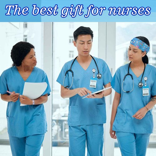 72 Pcs Christmas Nurses Gifts Bulk Nurses Week Appreciation Gift Women with Socks Makeup Bags Penlight Badge Reels Headband Bracelet Hair Rope for Employees Doctors Team Nursing Pharmacists Staff