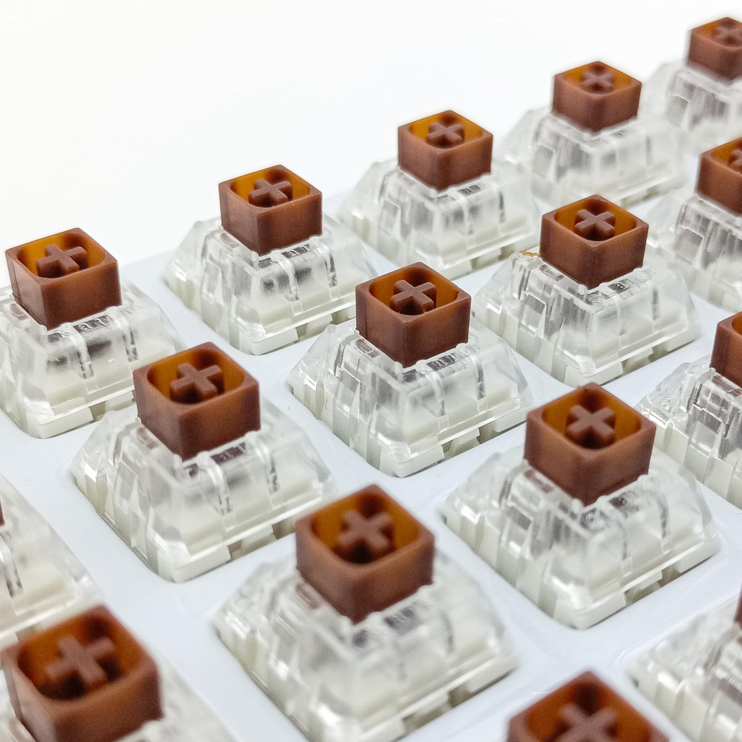 Zjmehty Kailh Box Brown Switches for Mechanical Keyboard,3-Pin 45gf Tactile/Factory Lubed/Dust&Waterproof Switches(Kailh Box Brown,72Pcs)