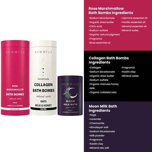 Fizzing Bubble Bath Bombs & Milk Bath Gift Set Pack of 3 - Perfect Selfcare Gift for Birthday Christmas or Stocking Stuffers