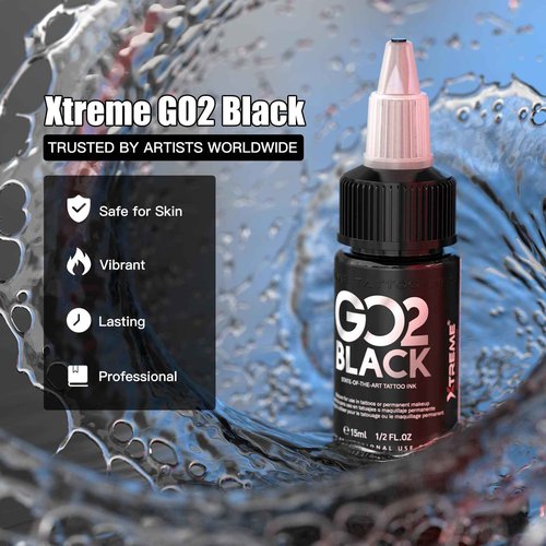 Wormhole Tattoo Gun Kit Xtreme Tattoo Ink Aluminum Alloy Wireless Tattoo Machine with 2Pcs 2300mAh Battery Adjustable Tattoo Pen Rotary Complete Professional Tattoo Kit for Artists - Black