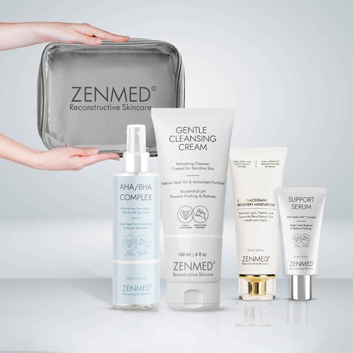 ZENMED Free and Clear Combo with Omegaceramide, Gentle Cleansing Cream, Support Serum, Facial Cleansing Gel