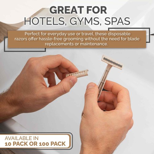 Bleeker and Rowe Eco Friendly Biodegradable Disposable Razors (100)
