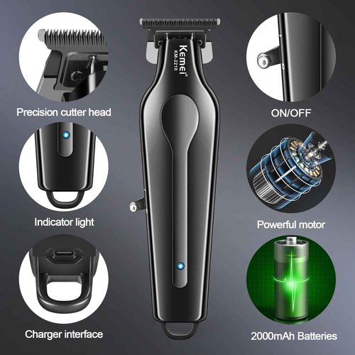 KEMEI Professional Hair Trimmers for Men, Clippers for Hair Cutting, Cordless Rechargeable Hair Clippers, Haircut Clippers, Hair Cutting Tools, LED Display, Gifts for Men 2210