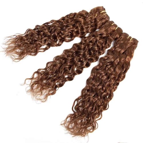 Color 30 Brown Water Wave Bundles Brazilian Hair Weave Bundles 100% Wet and Wavy Virgin Brazilian Human Hair Bundles Extension Color 30 100gram Curly Weave Hair