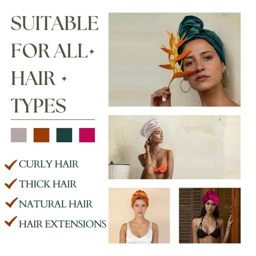 PROMEED Hydrating Silk Hair Wrap with Hyaluronic Acid, 100% 23 Momme Mulberry Silk Turban for Dry Hair and Frizzy Hair, Grade 6a+ Silk Bonnet for Hair Moisturizing Treatment (EMERALD GREEN)