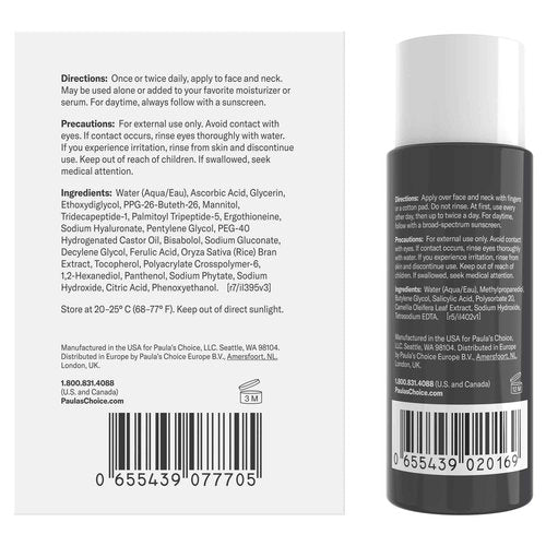 Paula’s Choice C15 Super Booster Vitamin C Serum + Travel Size 2% BHA Salicylic Acid Liquid Exfoliant Duo, for Radiance, Glow and Smoother Skin, Set of 2