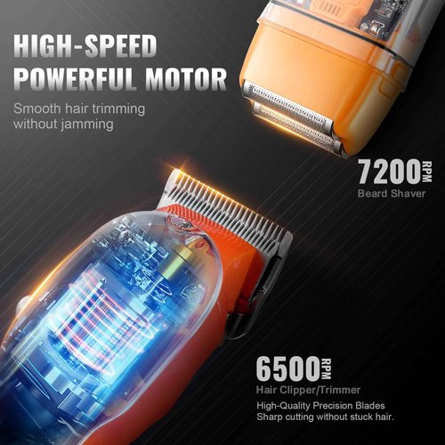 VEVOR Hair Clippers for Men Professional, 3-in-1 Hair Clipper Trimmer & Razor Shaver Set, Cordless Rechargeable Clippers for Hair Cutting Trimming, Men's Beard Grooming Kit for Home Barber, Ideal Gift