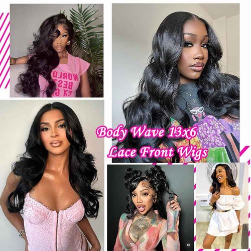 MsDanna 32 Inch Body Wave 13x6 Lace Front Wigs Human Hair 220 Density HD Transparent Full Lace Frontal Wigs Pre Plucked for Women