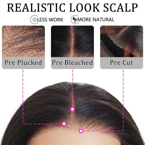 RECOOL Short Bob Wig Human Hair Glueless Short Body Wave Human Hair Wig For Black Women 5x6 HD Glueless Lace Front Wigs Pre Plucked with Baby Hair Bleached Knots Natural Black Wigs 12inch