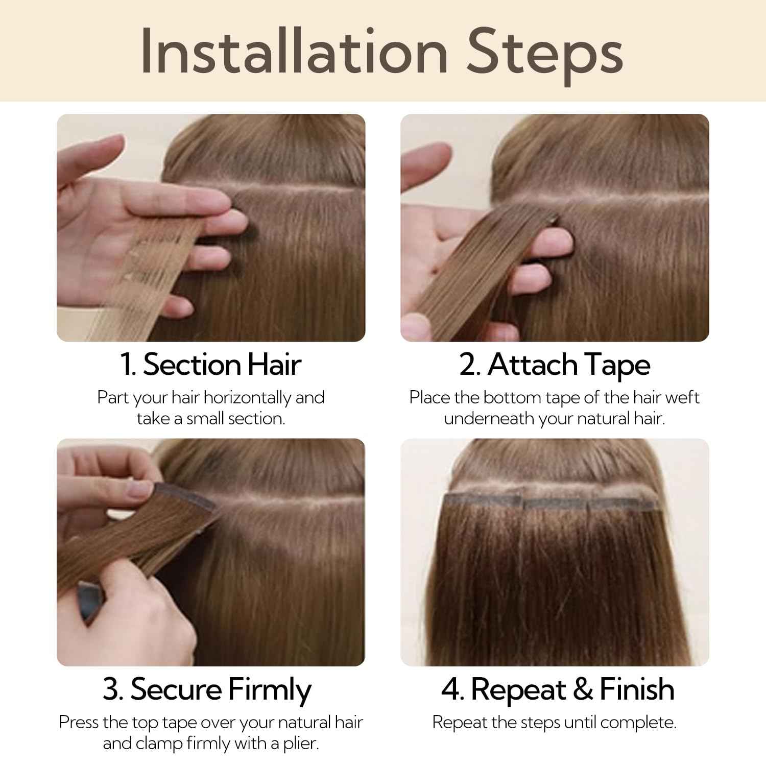 HOTBANANA Tape in Hair Extensions, 20 Inch 20pcs 50g Balayage Caramel Blonde Tape in Real Remy Human Hair Extensions Straight
