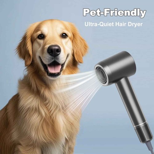 Hair Dryer, High Speed Powerful Negative Ionic Blow Dryer with 160000 RPM Brushless Motor for Fast Drying, Professional Low Noise Hairdryer with Diffuser and Nozzle, 4 Temps & 2 Speeds (Premium Gray)