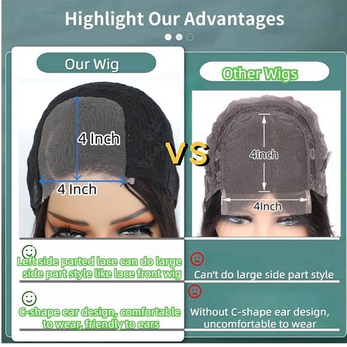 KeepMe 14 Inch Wear and Go Glueless Wigs Human Hair Pre Plucked 4/27 Highlight Water Wave Bob Wig Human Hair Wigs 180% Density Pre Cut Lace for Beginners 4x4 Lace Closure Wig for Women