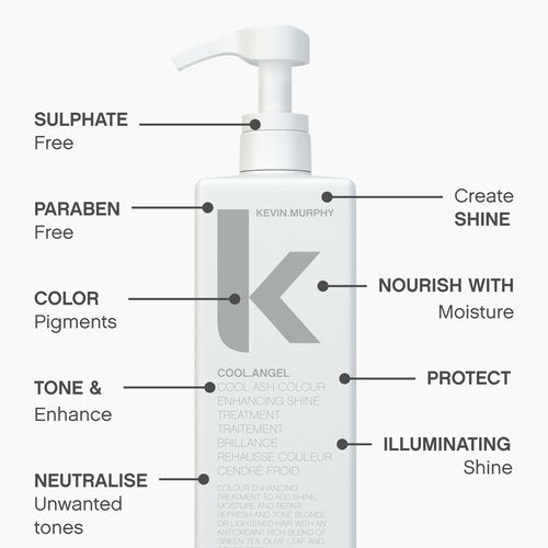 KEVIN.MURPHY COOL.ANGEL - Cool Ash Colour Enhancing Shine Treatment - Thickening Spray - For Blonde, Brown & Grey Colour Hair - Paraben Free Hair Care - 1000 mL / 33.8 fl oz