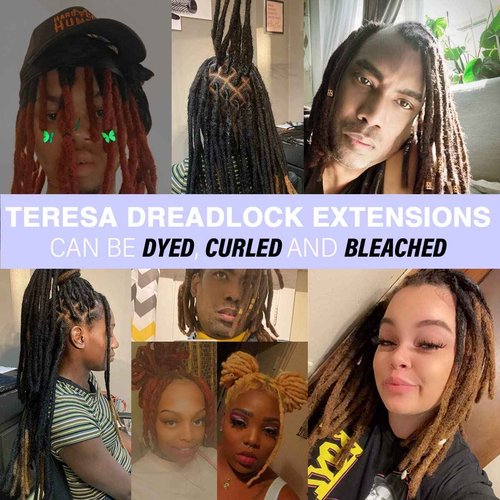 Teresa 100% Human Hair Dreadlock Extensions Dreadlock Extensions human hair Real Hair Dreadlock Extensions Permanent Loc Extensions Human Hair(0.8cm/6 Inch/40Strands)