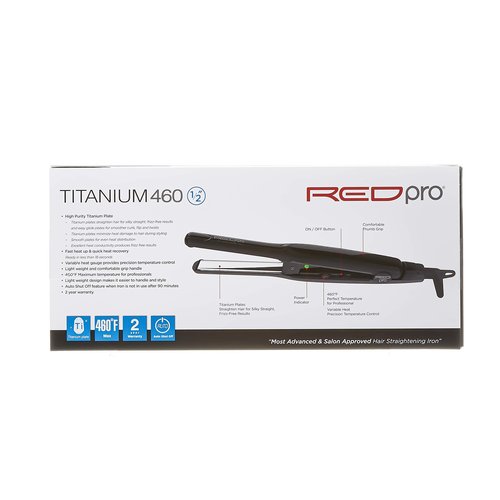 Kiss Products Red Pro Titanium Flat Iron, 1/2 Inch, 1 Pound