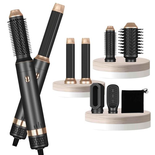 Hair Dryer Brush,6 in 1 Professional Hot Air Styler,Powerful Air Curling Wrap Styler,Negative Ionic Hair Dryer Fast Drying, Multi Hair Stylerfor Curling Volumizing Straightening Styling