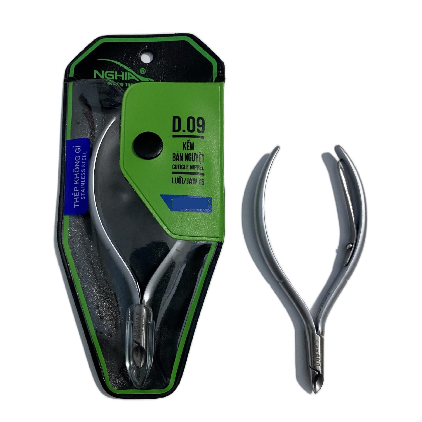 5 PCS Nghia Professional Stainless Steel Cuticle Nipper C-09 (D-09) Jaw 16 OsimihomeCuticle Cutter Trimmer Manicure Tools with 1 Spring– Perfect Nail Care Tool at Home/Spa/Saloon Gray