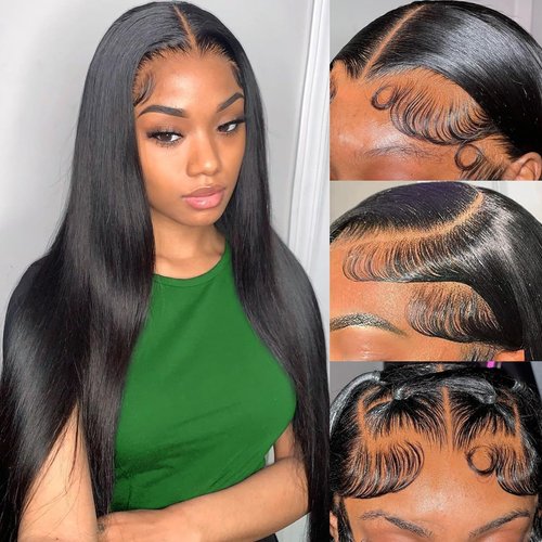 Usexy 30 Inch13x6 Lace Front Wigs Human Hair Pre Plucked 180% Density Straight HD Transparent Glueless Wigs Human Hair 13x6 Straight Lace Frontal Wigs Human Hair Wigs for Women With Baby Hair