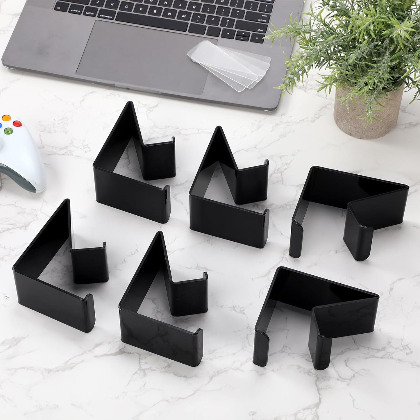 6 Pcs Headphone Wall Hangers 2 in 1 Adhesive Gaming Headset Holder Hooks for Wall Mount Strong Universal Stand Hooks for Most Headphone Controller, Hat, Baseball Caps, Closet, Door