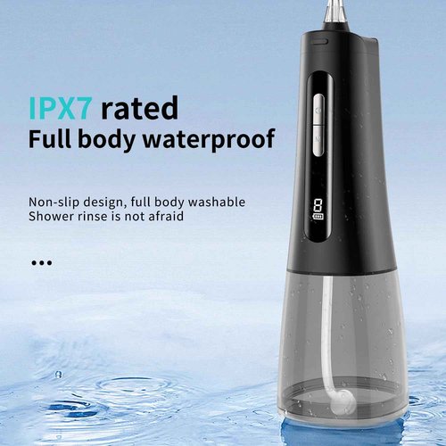Water Dental Flosser for Teeth, Portable Cordless Oral Irrigator with 4 Modes 9 Intensities, Rechargeable IPX7 Waterproof Water Flosser, Travel Water Dental Picks for Cleaning