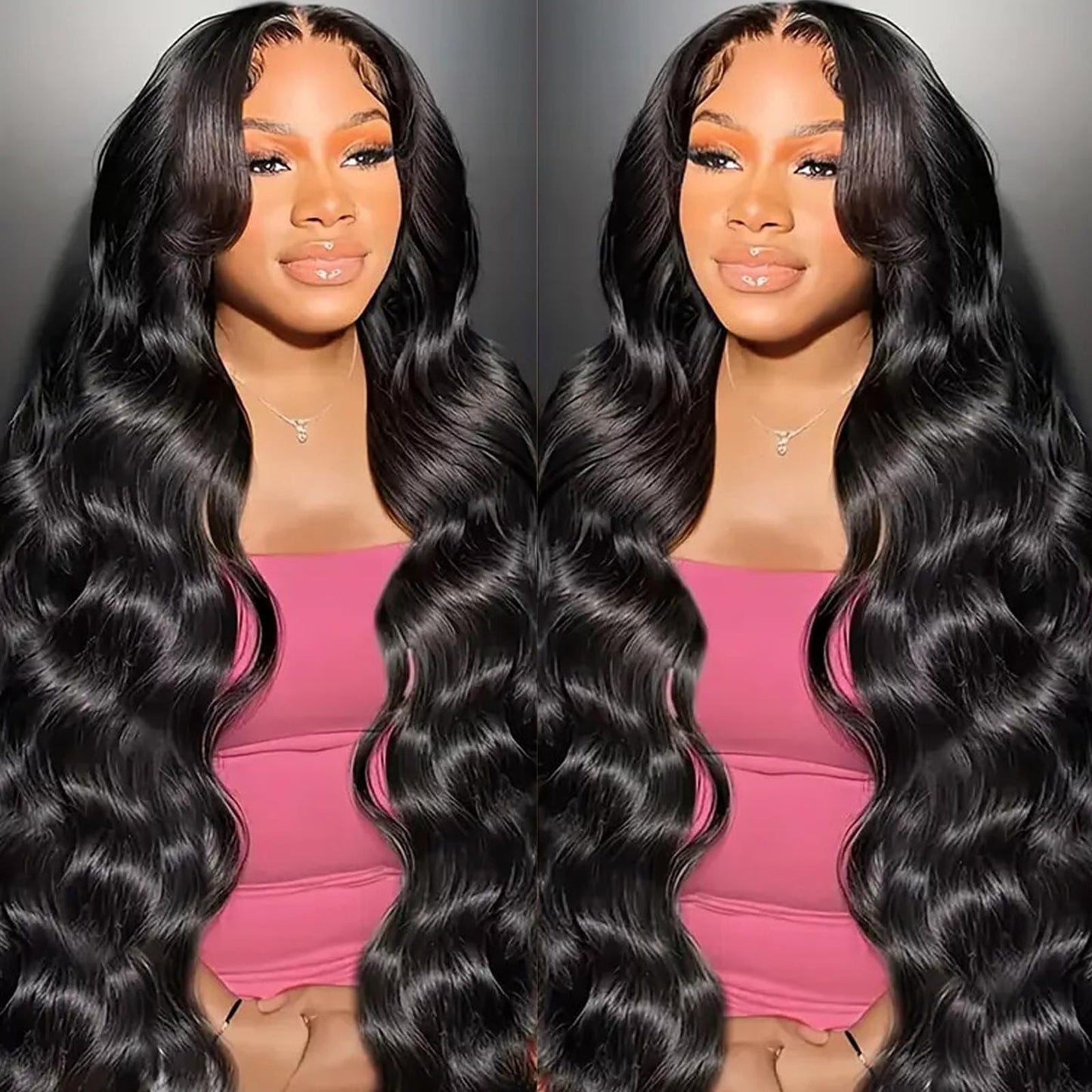 13x6 HD Frontal Wig 250 Density HD Lace Front Wigs Human Hair Pre Plucked with Baby Hair Brazilian Virgin Hair Glueless Body Wave Wig 24 Inch Transparent Lace Front Wigs Human Hair Natural Black