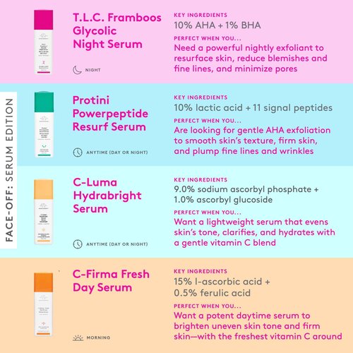 Drunk Elephant T.L.C. Framboos Glycolic Serum - 30 ml/1 fl oz - Exfoliating AHA Serum - Clean Clinical Skincare - Cruelty-Free - Dermatologist-Tested - Free of Essential Oils, Silicones, and Fragrance