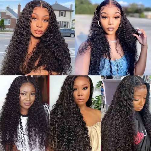Beaushine Real Human Hair Closure Wig - 4x4 Curly Wig for Black Women, 26Inch Lace Front, Glueless, Pre Plucked with Baby Hair, 150% Density, Natural Color
