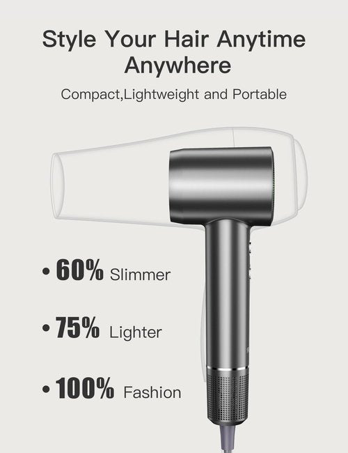 Fezax Negative Ionic High-Speed Hair Dryer with 11,0000 RPM Brushless Motor for Fast Drying, Professional Blow Dryer with Diffuser and Nozzle, Low Noise Hairdryer for Salon Home Travel