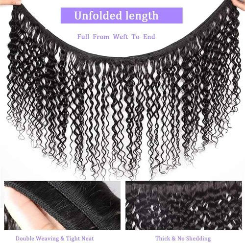 Water Wave Human Hair Bundles 18 20 22 Inch 12A 100% Unprocessed Remy Wet And Wavy Bundles Human Hair Brazilian Curly Wave Bundles Water Wave Bundles Full And Thick Black Color