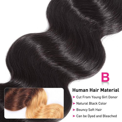 Flady Body Wave 3 Bundles Human Hair 18 20 22 Inch 100% Unprocessed 12A Human Hair Bundles Body Wave 3 Bundles Human Hair Weave Body Wave Human Hair Extensions Natural Color