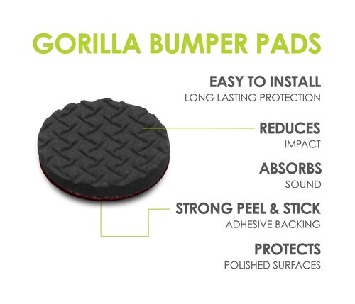 Slipstick GorillaBumperPads Premium 1/2” Rounds Adhesive Non Slip Pads/Bumpers (64 Gripper Dots) Perfect Grips for Small Items/Décor, Cabinet Stoppers, Drawer/Door Bumpers, Glass/Picture Frame Pads