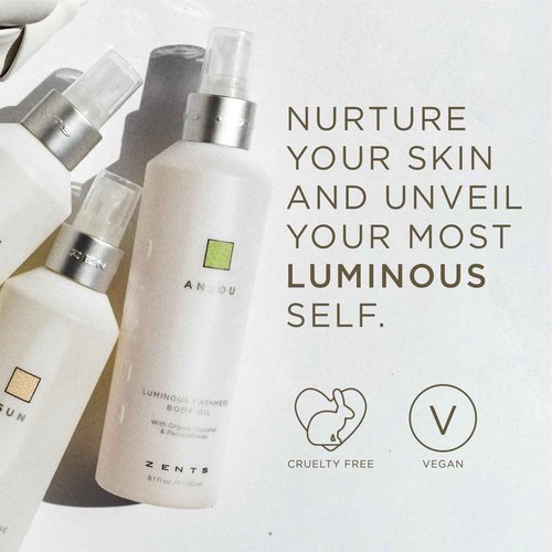 ZENTS Body Lotion and Cashmere Oil Set (Sun), Anti-Aging Probiotic Lotion, Soften and Moisturize Skin with Organic Coconut Oil, Moisturize and Nourish Dry Skin, Powerful Healing Duo