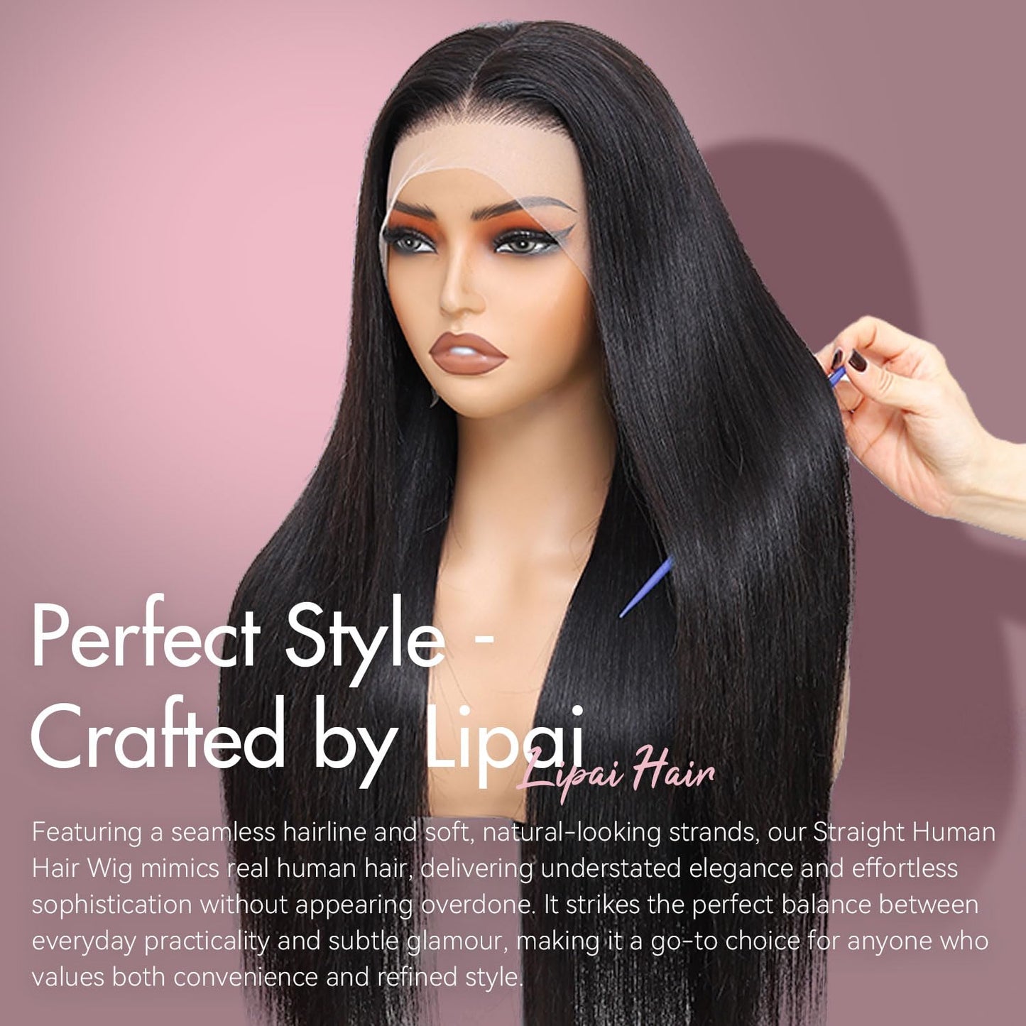 13x4 HD Lace Front Wigs Human Hair Straight Wigs for Black Women - 220% Density, Pre-Plucked Natural Hairline & Glueless Design for Effortless Style, 22 Inch