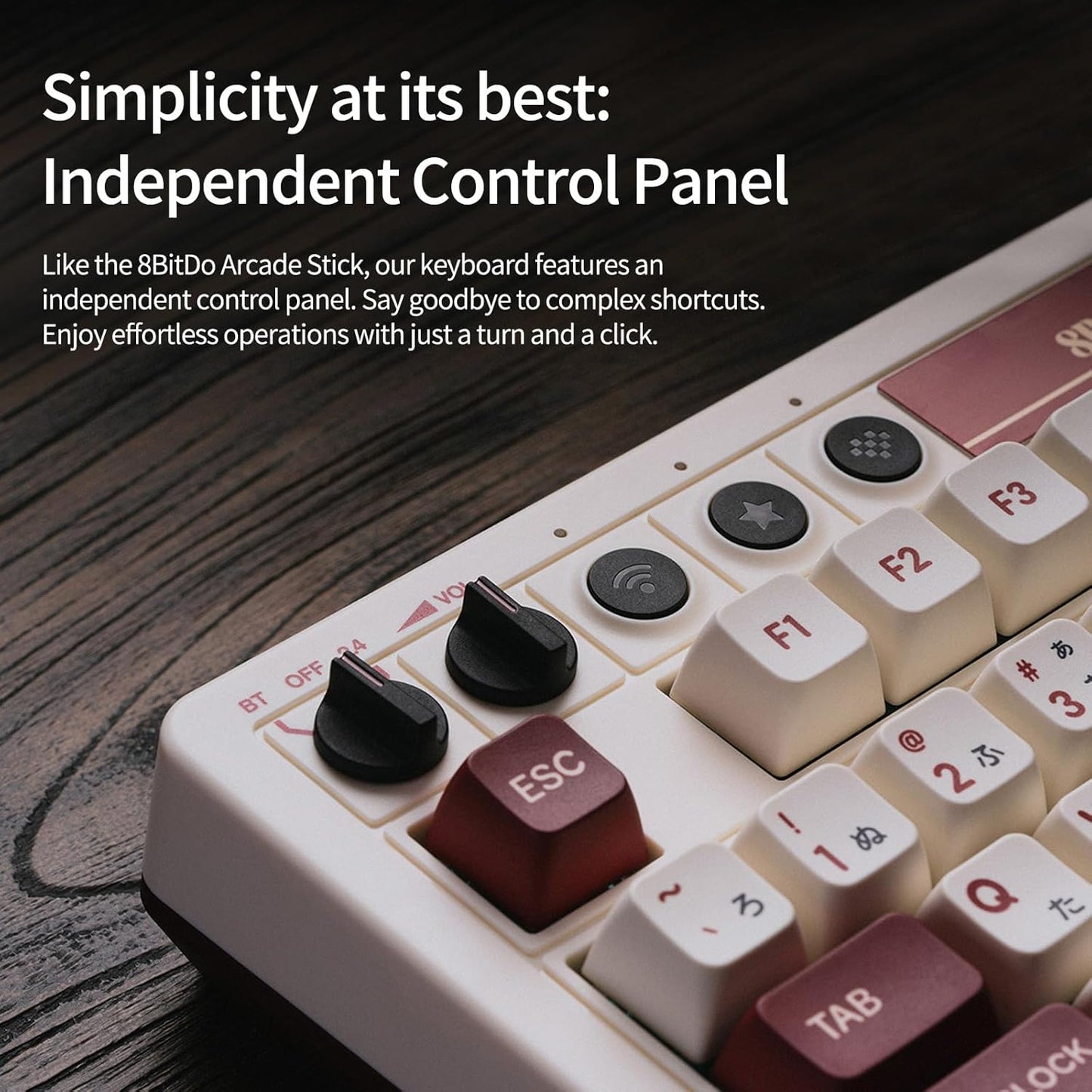 AKNES 8BitDo Retro 108 Mechanical Keyboard, Hot Swappable Gaming Keyboard with 108 Keys, Integrated Numpad, Dual Super Buttons, Bluetooth/2.4G/USB-C for Windows & Android - Fami Edition