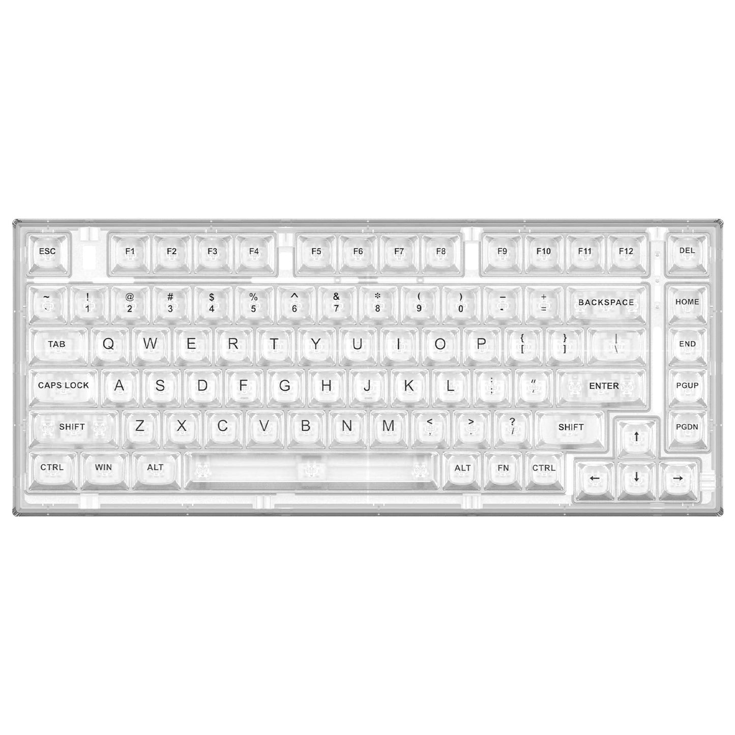YUNZII X75 PRO 82 Key Wireless Hot Swappable Mechanical Gaming Keyboard with Transparent Keycaps,Gasket Mount,BT5.0/2.4G/USB-C for Windows/Mac(Crystal White Switch, Wireless-White)
