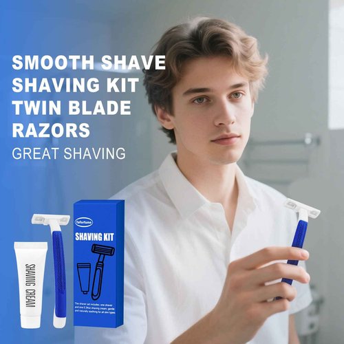 Shave Kit in Bulk Twin Blade Razors with Protective Cap,Disposable Razors in Bulk Shaving Cream for Hotel, Airbnb, Homeless, Shelter, Camping and Travel (240)