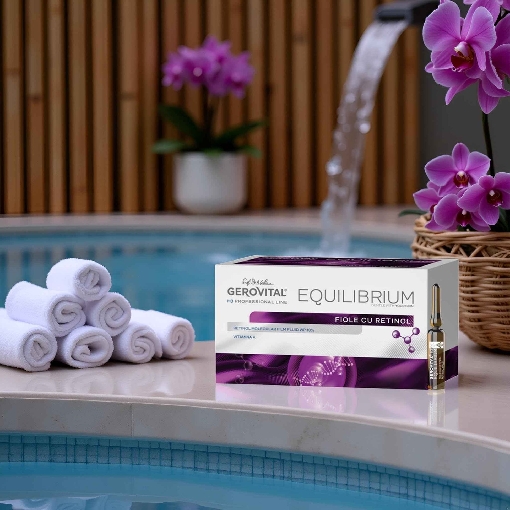 GEROVITAL EQUILIBRIUM Face Serum with Retinol, Moisturizer Face Serum, Improves Skin Elasticity, Professional Line for Beauty Salons, 20 Vials