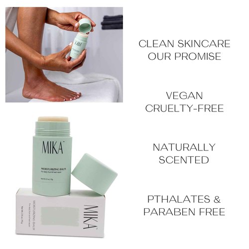 Mika Vie Foot Balm & Foot Socks | Moisturizer for Dry Cracked Feet, Urea Cream & Feet Moisturizer, It Softens & Exfoliates Skin