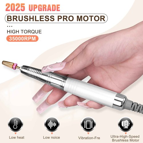 Brushless Nail Drill Handpiece Replacement for HoMove Brushless Nails Drill TP351, Compatible with AZGOGO Brushless Nail Efile TP322(ONLY Handpiece)