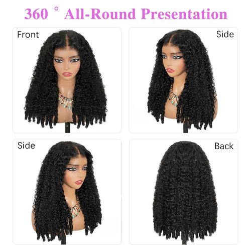 Liqusee 7x6 Burmese Curly Glueless Wigs Human Hair Pre Plucked Pre Cut 250% Density Drawstring Wig for Black Women 7x6 HD Lace Front Wigs Human Hair Glueless Wear and Go Nautural Color 18 Inch
