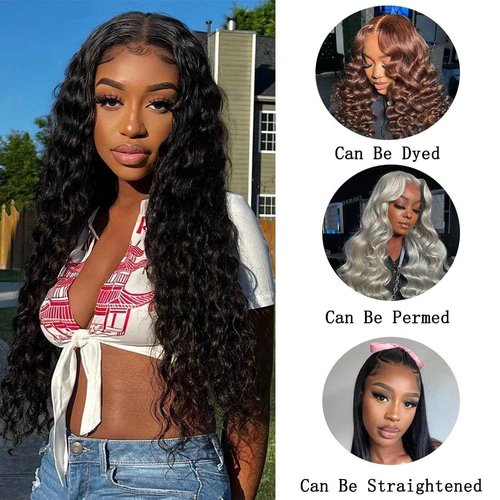 Loose Deep Wave Bundles Human Hair 3 Bundles 16A Loose Deep Curly Bundles Human Hair Wet and Wavy Bundles Brazilian Virgin Loose Deep Wave Human Hair Bundles Deep Curly Human Hair Extensions
