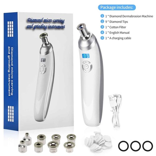 mcwdoit Facial Microdermabrasion, Diamond Dermabrasion Machine for Skin Exfoliation Blackhead Removal,Portable Rechargeable USB Cleansing Cordless White Home Device for Girl Women as a Gift, Upgraded
