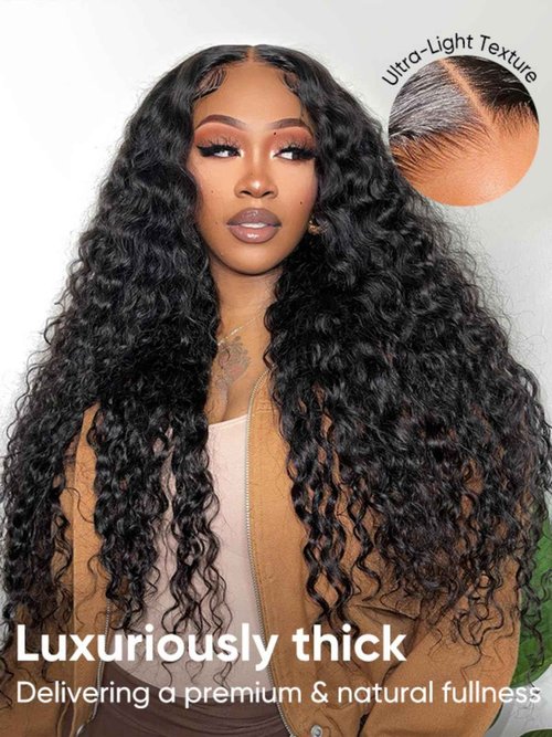 Wiggins Wig Loose Deep Wave Lace Front Wigs Human Hair 4x7 Ready To Go Glueless Wigs Human Hair Pre Plucked Loose Deep Wave Human Hair Wig Pre Cut Lace Pre Bleached Glueless Wigs For Women 14 Inch