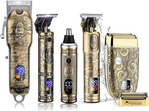 Suttik Hair Clippers for Men Nose and Beard Trimmer Set, Professional Cordless Barber Clippers for Hair Cutting Grooming Kit, Rechargeable, LCD Display