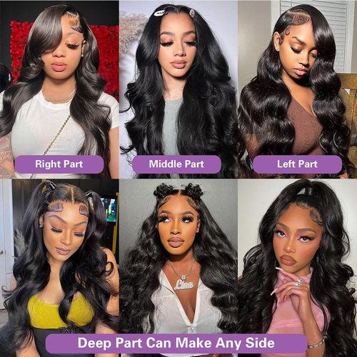 URUNIK HD Transparent Body Wave Lace Front Wigs Human Hair Pre Plucked Pre Cut 22 Inch Glueless Body Wave Human Hair Wig 250 Density 13x4 Lace Frontal Wigs For Black Women